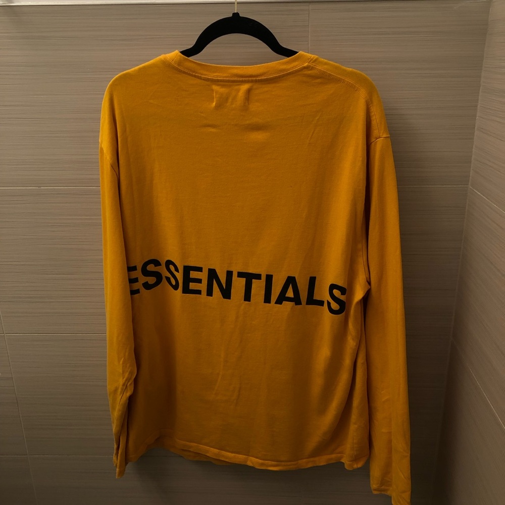 Mens yellow long sleeve fear of god essentials shirt